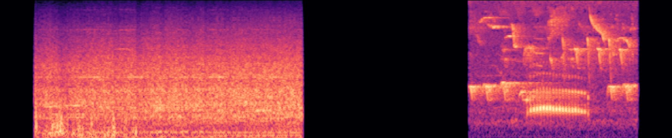 Road noise and dog barking occur in separate intervals in the Selective reference. Edit the pitch of dog barking while preserving road noise.